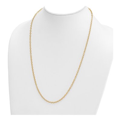 14K Yellow Gold 3mm Oval Open Link Chain – view 5