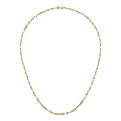 14K Yellow Gold 3mm Oval Open Link Chain – view 6
