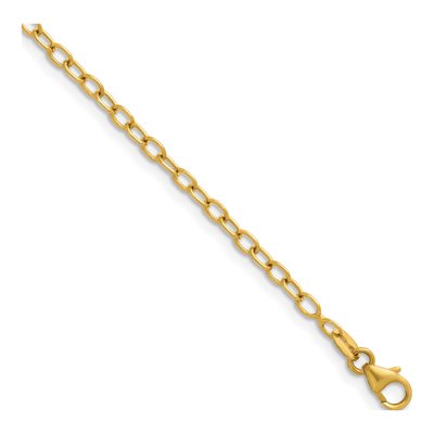 14K Yellow Gold 3mm Oval Open Link Chain