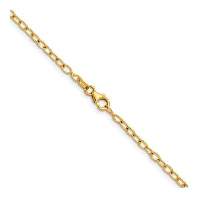14K Yellow Gold 3mm Oval Open Link Chain – view 4