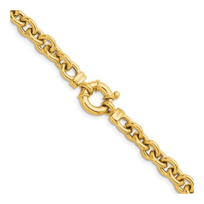 14K Yellow Gold 7mm Hollow Open Cable Chain – view 6