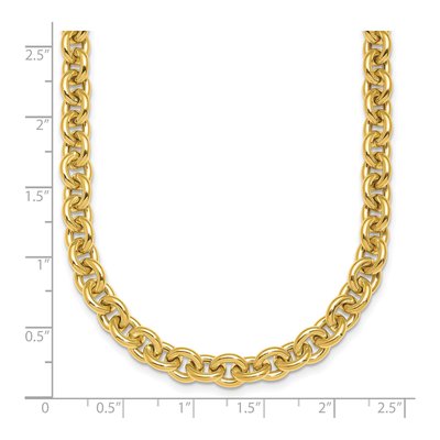 14K Yellow Gold 7mm Hollow Open Cable Chain – view 8