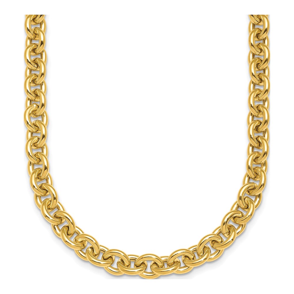 Herco 14K Yellow Gold Polished 7mm Open Link Cable 20 Inch Necklace with Spring Ring Clasp