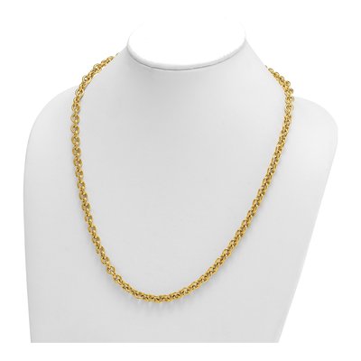 14K Yellow Gold 7mm Hollow Open Cable Chain – view 3