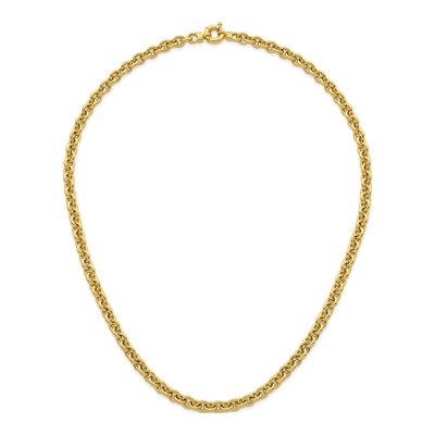 14K Yellow Gold 7mm Hollow Open Cable Chain – view 5