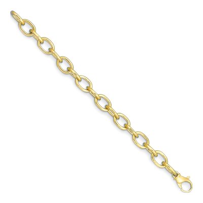 14K Rose Gold 11.4mm Oval Open Link Chain Bracelet – view 2