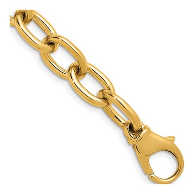 14K Rose Gold 11.4mm Oval Open Link Chain Bracelet