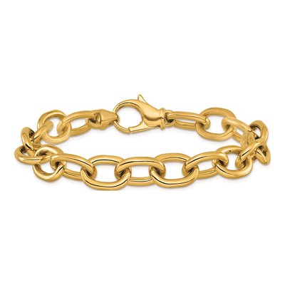 14K Yellow Gold 11.4mm Oval Link Chain Bracelet – view 3
