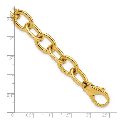 14K Yellow Gold 11.4mm Oval Link Chain Bracelet – view 5