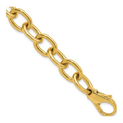 14K Yellow Gold 11.4mm Oval Link Chain Bracelet
