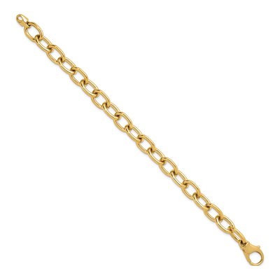 14K Yellow Gold 11.4mm Oval Link Chain Anklet – view 3
