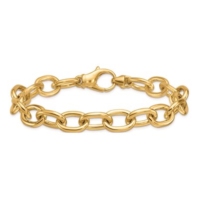 14K Yellow Gold 11.4mm Oval Link Chain Anklet – view 4