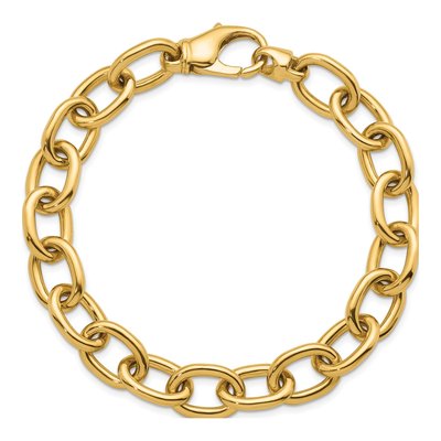 14K Yellow Gold 11.4mm Oval Link Chain Anklet – view 5
