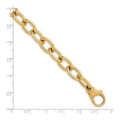 14K Yellow Gold 11.4mm Oval Link Chain Anklet – view 6
