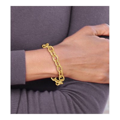 14K Yellow Gold 11.4mm Oval Link Chain Anklet – view 7