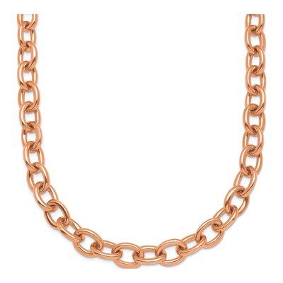 14K Rose Gold 6.5mm Oval Open Link Chain
