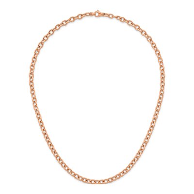 14K Rose Gold 6.5mm Oval Open Link Chain – view 4