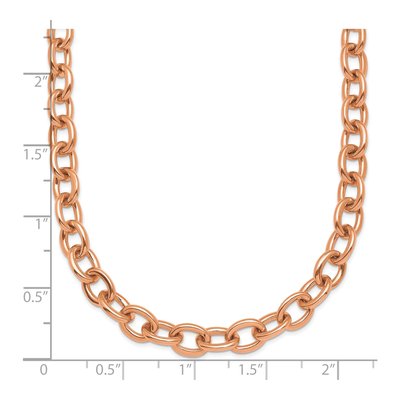 14K Rose Gold 6.5mm Oval Open Link Chain – view 3
