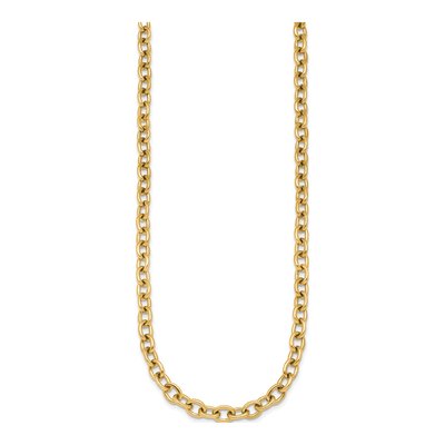 14K Yellow Gold 6.5mm Oval Open Link Chain – view 2