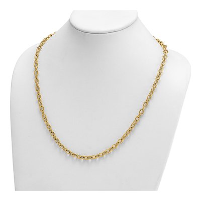 14K Yellow Gold 6.5mm Oval Open Link Chain – view 5