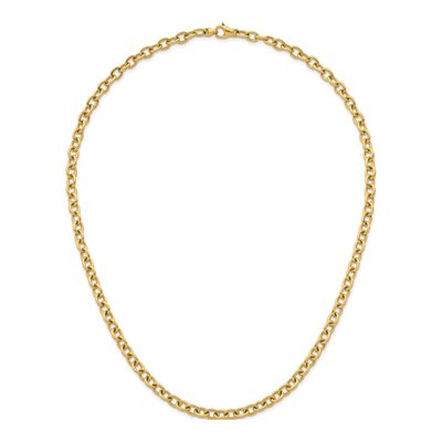 14K Yellow Gold 6.5mm Oval Open Link Chain – view 6