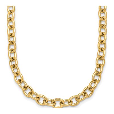 14K Yellow Gold 6.5mm Oval Open Link Chain