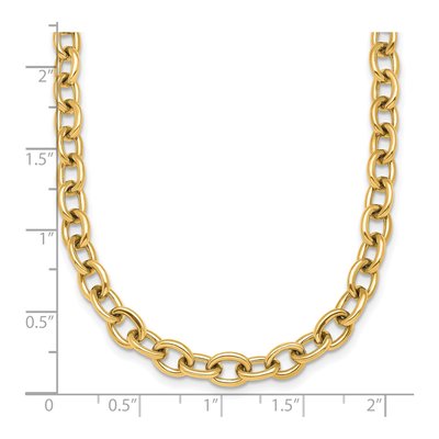 14K Yellow Gold 6.5mm Oval Open Link Chain – view 4