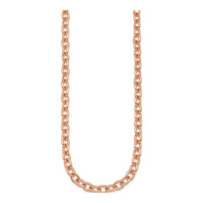 14K Rose Gold 7.7mm Oval Open Link Chain – view 2