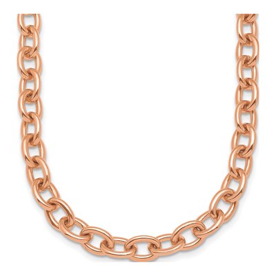 14K Rose Gold 7.7mm Oval Open Link Chain