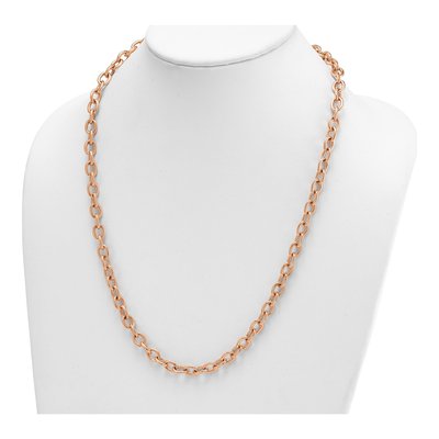14K Rose Gold 7.7mm Oval Open Link Chain – view 3