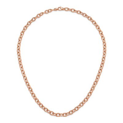 14K Rose Gold 7.7mm Oval Open Link Chain – view 4