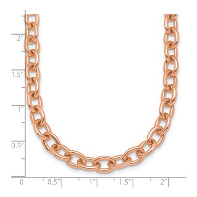 14K Rose Gold 7.7mm Oval Open Link Chain – view 5