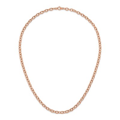 14K Rose Gold 7.7mm Oval Open Link Chain – view 4