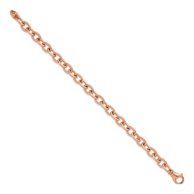 14K Rose Gold 7.7mm Oval Open Link Chain Bracelet – view 2