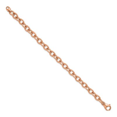 14K Rose Gold 7.7mm Oval Open Link Chain Bracelet – view 2