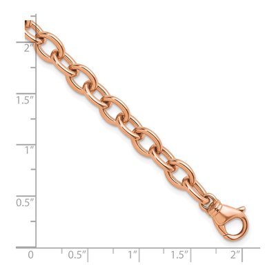 14K Rose Gold 7.7mm Oval Open Link Chain Bracelet – view 5