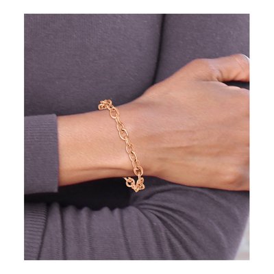 14K Rose Gold 7.7mm Oval Open Link Chain Bracelet – view 6