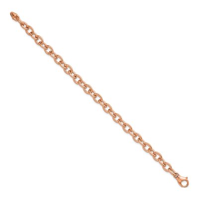 14K Rose Gold 7.7mm Oval Open Link Chain Bracelet – view 2