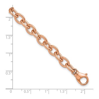 14K Rose Gold 7.7mm Oval Open Link Chain Bracelet – view 5