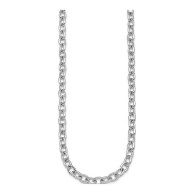 14K White Gold 7.7mm Oval Open Link Chain – view 2