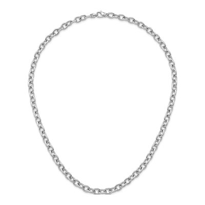 14K White Gold 7.7mm Oval Open Link Chain – view 4