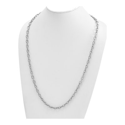 14K White Gold 7.7mm Oval Open Link Chain – view 3