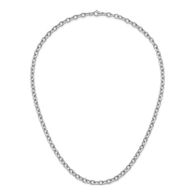14K White Gold 7.7mm Oval Open Link Chain – view 4