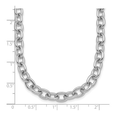 14K White Gold 7.7mm Oval Open Link Chain – view 5