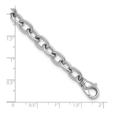 14K White Gold 7.7mm Oval Open Link Chain Bracelet – view 5