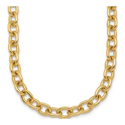 14K Yellow Gold 7.7mm Oval Open Link Chain