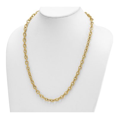 14K Yellow Gold 7.7mm Oval Open Link Chain – view 5