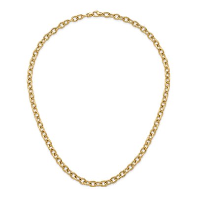 14K Yellow Gold 7.7mm Oval Open Link Chain – view 6
