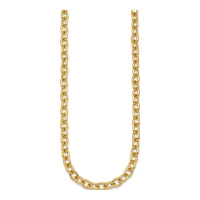14K Yellow Gold 7.7mm Oval Open Link Chain – view 3