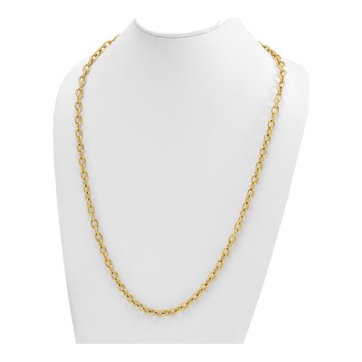 14K Yellow Gold 7.7mm Oval Open Link Chain – view 5
